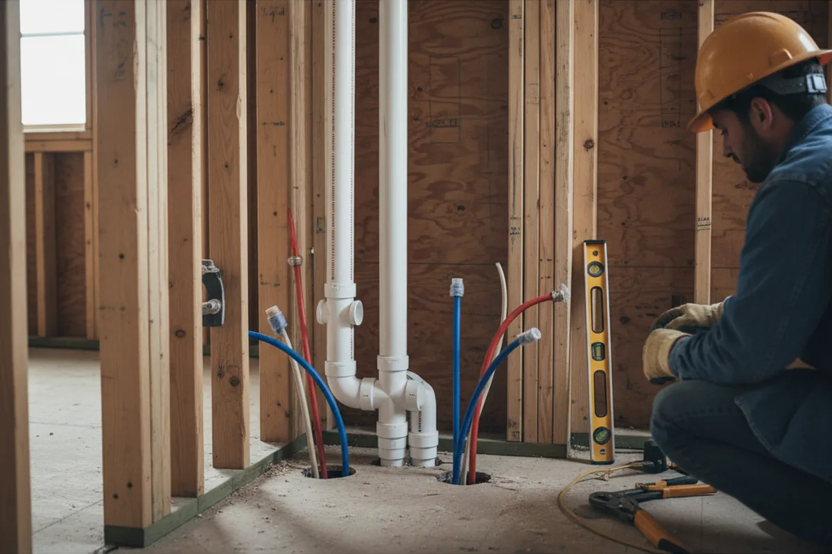 Drain and supply rough-in during Garbage Disposal Repair in Bear Branch