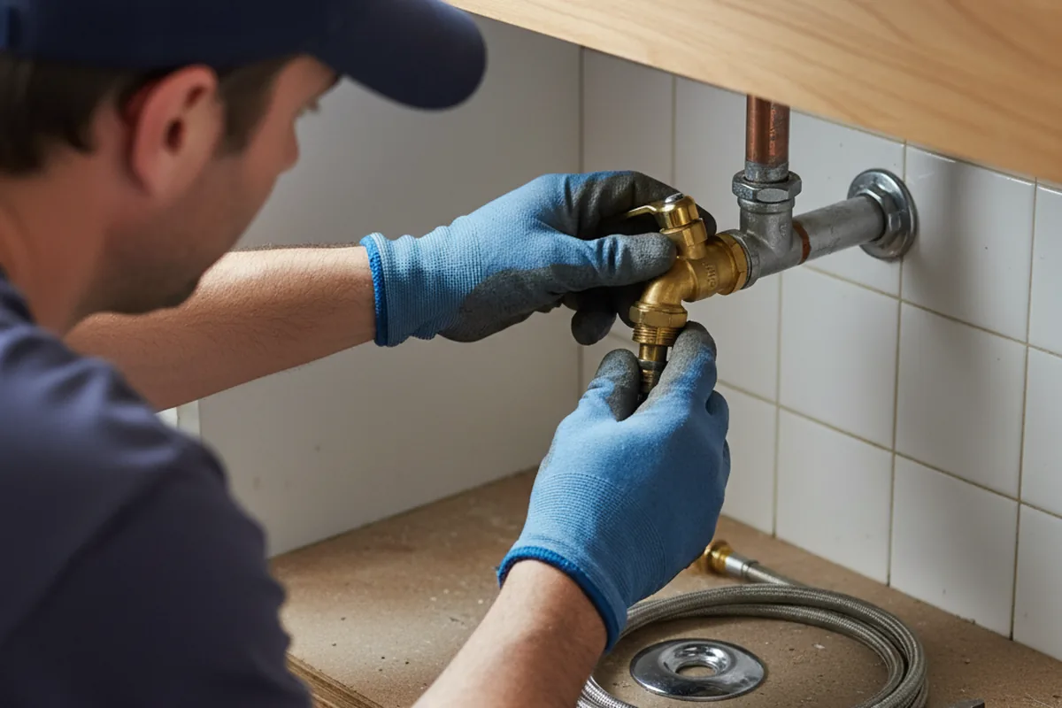 Shutoff valve and fitting work during Faucet and Fixture Repair in Bear Branch